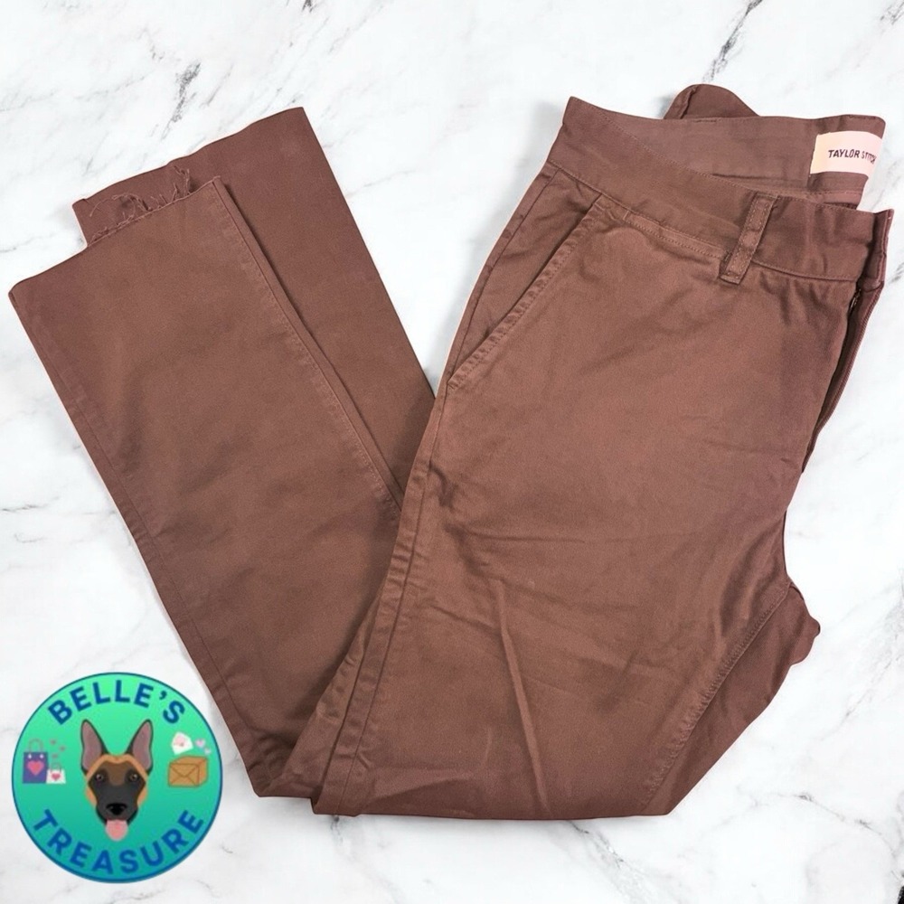 Taylor Stitch Pants Men's 30x30 'Foundation' Brown Chino Organic Cotton Raw Hem